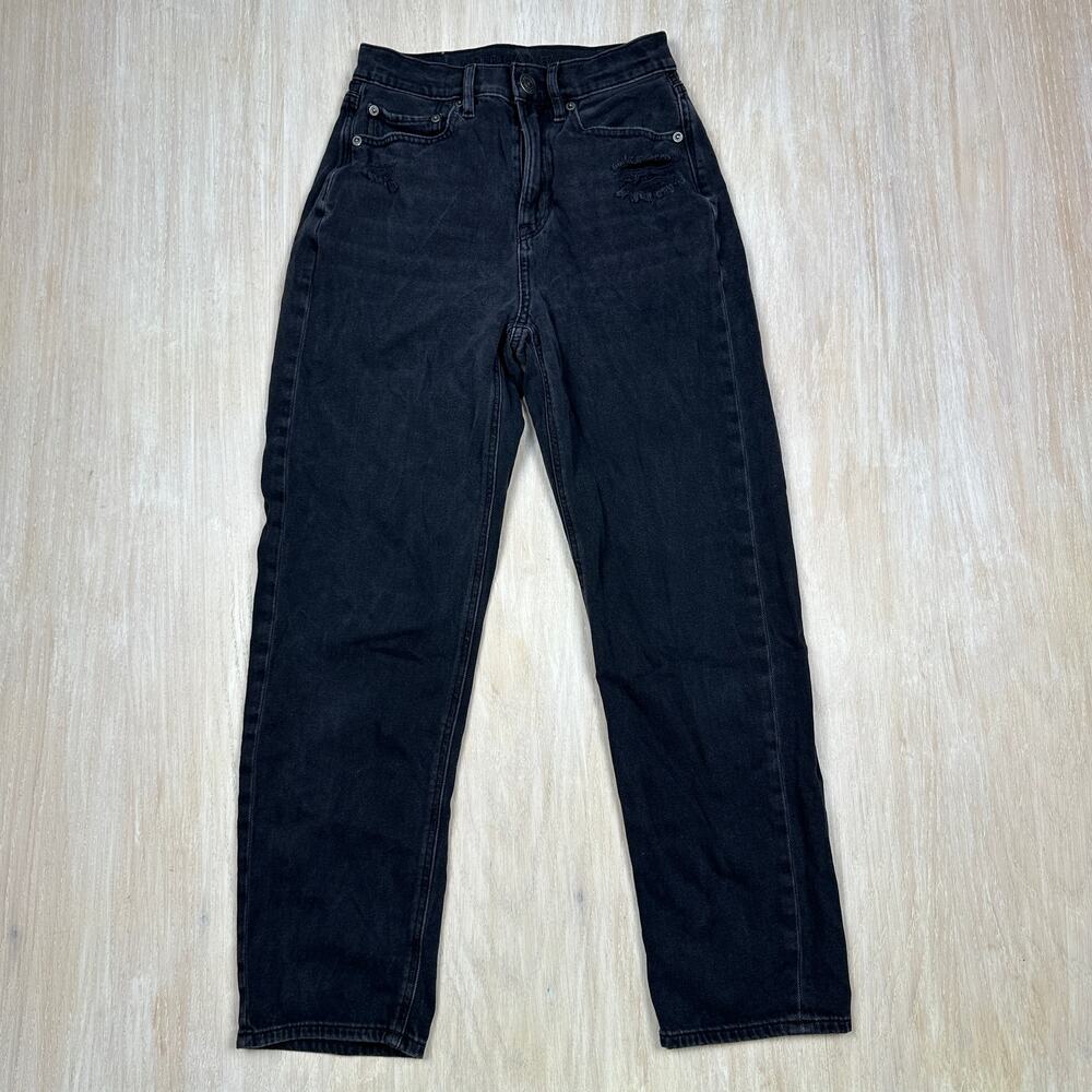 American Eagle Black Highest Rise 90s Boyfriend Distressed Vegas Baby Jeans 2